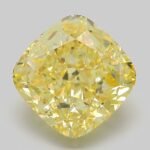 5.74 Carat Fancy Vivid Yellow Square Cushion Modified Brilliant Lab Grown Diamond | VS1 | IGI Certified | ARM1060