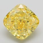 7.42 Carat Fancy Vivid Yellow Square Cushion Modified Brilliant Lab Grown Diamond | VVS2 | IGI Certified | ARM1066