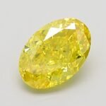 1.03 Carat Fancy Vivid Yellow Oval Modified Brilliant Lab Grown Diamond | VVS2 | IGI Certified | ARM1102