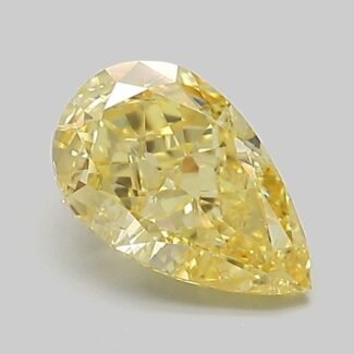 1 Carat Fancy Vivid Yellow Pear Modified Brilliant Lab Grown Diamond | VVS2 | IGI Certified | ARM1143