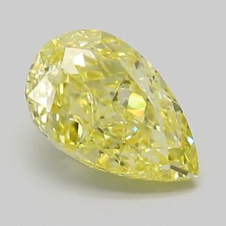 2.04 Carat Fancy Vivid Yellow Pear Modified Brilliant Lab Grown Diamond | VVS2 | IGI Certified | ARM1169
