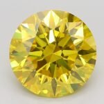 4.03 Carat Fancy Vivid Yellow Round Brilliant Lab Grown Diamond | VVS2 | IGI Certified | ARM1214