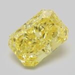 1.08 Carat Fancy Vivid Yellow Cut Cornered Rectangular Modified Brilliant Lab Grown Diamond | VVS2 | IGI Certified | ARM1225