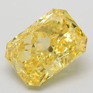 3.03 Carat Fancy Vivid Yellow Cut Cornered Rectangular Modified Brilliant Lab Grown Diamond | VVS2 | IGI Certified | ARM1231