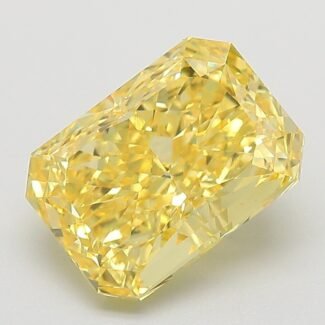 3.05 Carat Fancy Vivid Yellow Cut Cornered Rectangular Modified Brilliant Lab Grown Diamond | VVS2 | IGI Certified | ARM1232