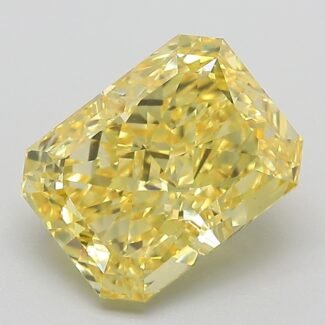 3.08 Carat Fancy Vivid Yellow Cut Cornered Rectangular Modified Brilliant Lab Grown Diamond | VS1 | IGI Certified | ARM1238