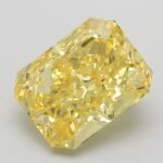 3.08 Carat Fancy Vivid Yellow Cut Cornered Rectangular Modified Brilliant Lab Grown Diamond | VVS2 | IGI Certified | ARM1239
