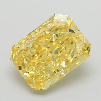 3.09 Carat Fancy Vivid Yellow Cut Cornered Rectangular Modified Brilliant Lab Grown Diamond | VS1 | IGI Certified | ARM1240