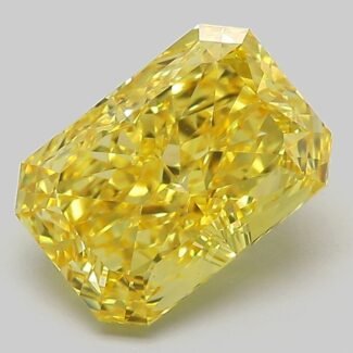 3.09 Carat Fancy Vivid Yellow Cut Cornered Rectangular Modified Brilliant Lab Grown Diamond | VS1 | IGI Certified | ARM1242