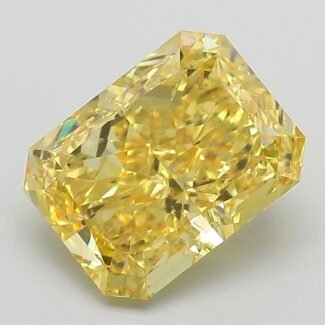 3.09 Carat Fancy Vivid Yellow Cut Cornered Rectangular Modified Brilliant Lab Grown Diamond | VS1 | IGI Certified | ARM1244