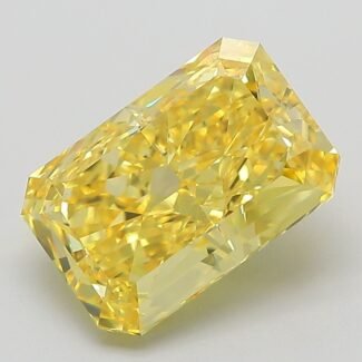 3.51 Carat Fancy Vivid Yellow Cut Cornered Rectangular Modified Brilliant Lab Grown Diamond | VVS2 | IGI Certified | ARM1245