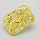 4.14 Carat Fancy Vivid Yellow Cut Cornered Rectangular Modified Brilliant Lab Grown Diamond | VS1 | IGI Certified | ARM1255