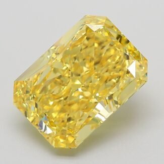 4.82 Carat Fancy Vivid Yellow Cut Cornered Rectangular Modified Brilliant Lab Grown Diamond | VVS2 | IGI Certified | ARM1259