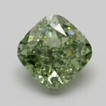 1.07 Carat Fancy Vivid Green Square Cushion Modified Brilliant Lab Grown Diamond | VS1 | IGI Certified | ARM1313