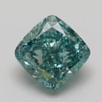 1.08 Carat Fancy Vivid Green Square Cushion Modified Brilliant Lab Grown Diamond | VVS2 | IGI Certified | ARM1319