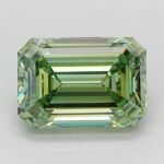 3.08 Carat Fancy Vivid Green Emerald Cut Lab Grown Diamond | VS1 | IGI Certified | ARM1329
