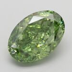 3.08 Carat Fancy Vivid Green Oval Modified Brilliant Lab Grown Diamond | VS1 | IGI Certified | ARM1335