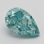 3.1 Carat Fancy Vivid Bluish Green Pear Modified Brilliant Lab Grown Diamond | VS1 | IGI Certified | ARM1339