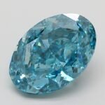 3.04 Carat Fancy Vivid Greenish Blue Oval Modified Brilliant Lab Grown Diamond | VS1 | IGI Certified | ARM1361