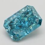 3.09 Carat Fancy Vivid Green Blue Cut Cornered Rectangular Mixed Cut Lab Grown Diamond | VVS2 | IGI Certified | ARM1367