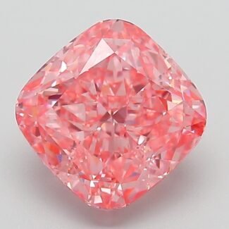 3.04 Carat Fancy Vivid Pink Square Cushion Modified Brilliant Lab Grown Diamond | VVS2 | IGI Certified | ARM184