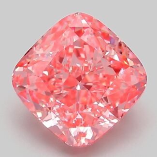 3.06 Carat Fancy Vivid Pink Square Cushion Modified Brilliant Lab Grown Diamond | VVS2 | IGI Certified | ARM194