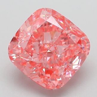 3.06 Carat Fancy Vivid Pink Square Cushion Modified Brilliant Lab Grown Diamond | VVS2 | IGI Certified | ARM196