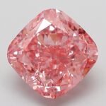 3.1 Carat Fancy Vivid Pink Square Cushion Modified Brilliant Lab Grown Diamond | VVS2 | IGI Certified | ARM228