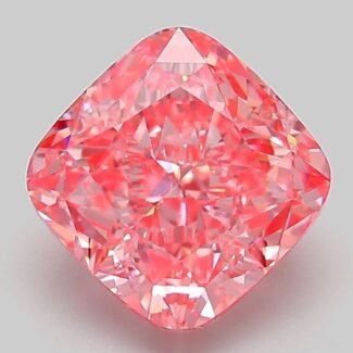3.1 Carat Fancy Vivid Pink Square Cushion Modified Brilliant Lab Grown Diamond | VVS2 | IGI Certified | ARM231