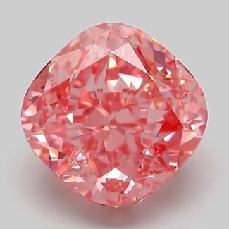 3.12 Carat Fancy Vivid Pink Square Cushion Modified Brilliant Lab Grown Diamond | VVS2 | IGI Certified | ARM238