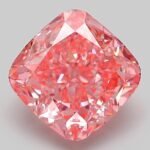 4.07 Carat Fancy Vivid Pink Square Cushion Modified Brilliant Lab Grown Diamond | VVS2 | IGI Certified | ARM276