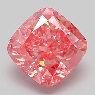 4.11 Carat Fancy Vivid Pink Square Cushion Modified Brilliant Lab Grown Diamond | VVS2 | IGI Certified | ARM279
