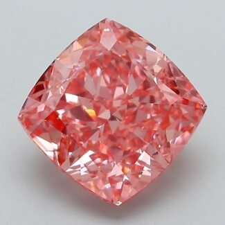 5.08 Carat Fancy Vivid Pink Square Cushion Modified Brilliant Lab Grown Diamond | VVS2 | IGI Certified | ARM288