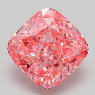 5.37 Carat Fancy Vivid Pink Square Cushion Modified Brilliant Lab Grown Diamond | VVS2 | IGI Certified | ARM295