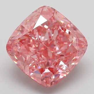 5.4 Carat Fancy Vivid Pink Square Cushion Modified Brilliant Lab Grown Diamond | VVS2 | IGI Certified | ARM296