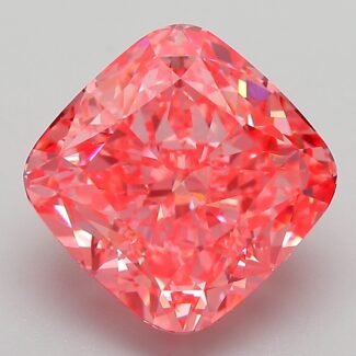 6.26 Carat Fancy Vivid Pink Square Cushion Modified Brilliant Lab Grown Diamond | VVS2 | IGI Certified | ARM303