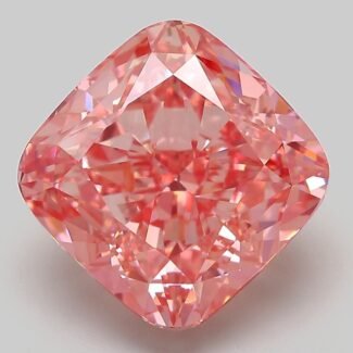 8.6 Carat Fancy Vivid Pink Square Cushion Modified Brilliant Lab Grown Diamond | VVS2 | IGI Certified | ARM311