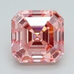 3.71 Carat Fancy Vivid Pink Square Emerald Cut Lab Grown Diamond | VS1 | IGI Certified | ARM317