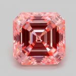 4.04 Carat Fancy Vivid Pink Square Emerald Cut Lab Grown Diamond | VVS2 | IGI Certified | ARM318