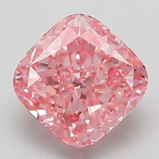 2.01 Carat Fancy Vivid Pink Square Cushion Modified Brilliant Lab Grown Diamond | VVS2 | IGI Certified | ARM078