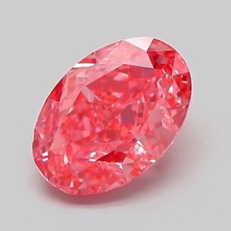 1.06 Carat Fancy Vivid Pink Oval Modified Brilliant Lab Grown Diamond | VVS2 | IGI Certified | ARM410