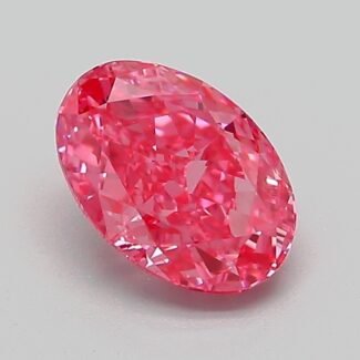 1.08 Carat Fancy Vivid Pink Oval Modified Brilliant Lab Grown Diamond | VS1 | IGI Certified | ARM431