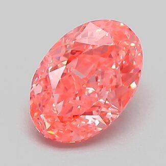 1.08 Carat Fancy Vivid Pink Oval Modified Brilliant Lab Grown Diamond | VVS2 | IGI Certified | ARM432