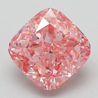 2.03 Carat Fancy Vivid Pink Square Cushion Modified Brilliant Lab Grown Diamond | VVS2 | IGI Certified | ARM086