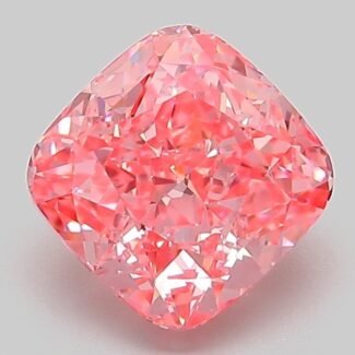 2.03 Carat Fancy Vivid Pink Square Cushion Modified Brilliant Lab Grown Diamond | VVS2 | IGI Certified | ARM090