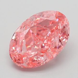 3 Carat Fancy Vivid Pink Oval Modified Brilliant Lab Grown Diamond | VVS2 | IGI Certified | ARM491
