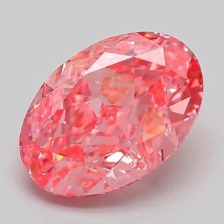 3.08 Carat Fancy Vivid Pink Oval Modified Brilliant Lab Grown Diamond | VVS2 | IGI Certified | ARM546