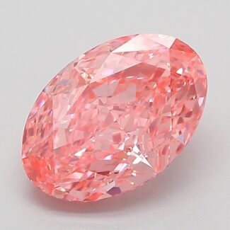 3.09 Carat Fancy Vivid Pink Oval Modified Brilliant Lab Grown Diamond | VS1 | IGI Certified | ARM561