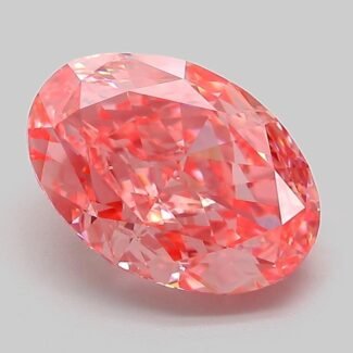 3.1 Carat Fancy Vivid Pink Oval Modified Brilliant Lab Grown Diamond | VVS2 | IGI Certified | ARM567