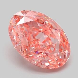 3.11 Carat Fancy Vivid Pink Oval Modified Brilliant Lab Grown Diamond | VVS2 | IGI Certified | ARM570